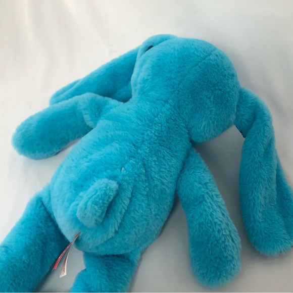 Gitzy Bunny Rabbit Plushy Stuffed Animal Blue Sequins Ears Feet Soft Toy 18”. - Picture 6 of 13